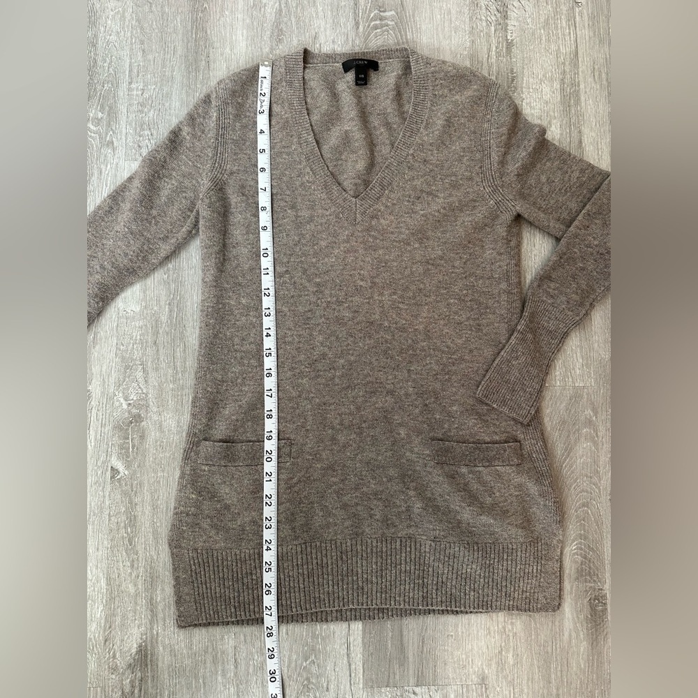J. CREW Women’s Merino Wool Alpaca V-Neck Tunic Sweater XXS Preppy Minimalist - Picture 8 of 9